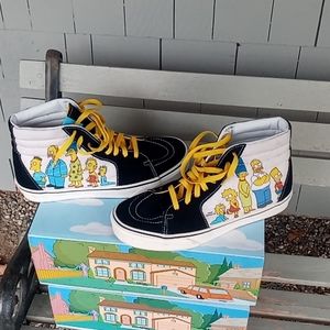 Like New The Simpsons VANS Sk8-Hi Men's Size 9.5 In Original Box